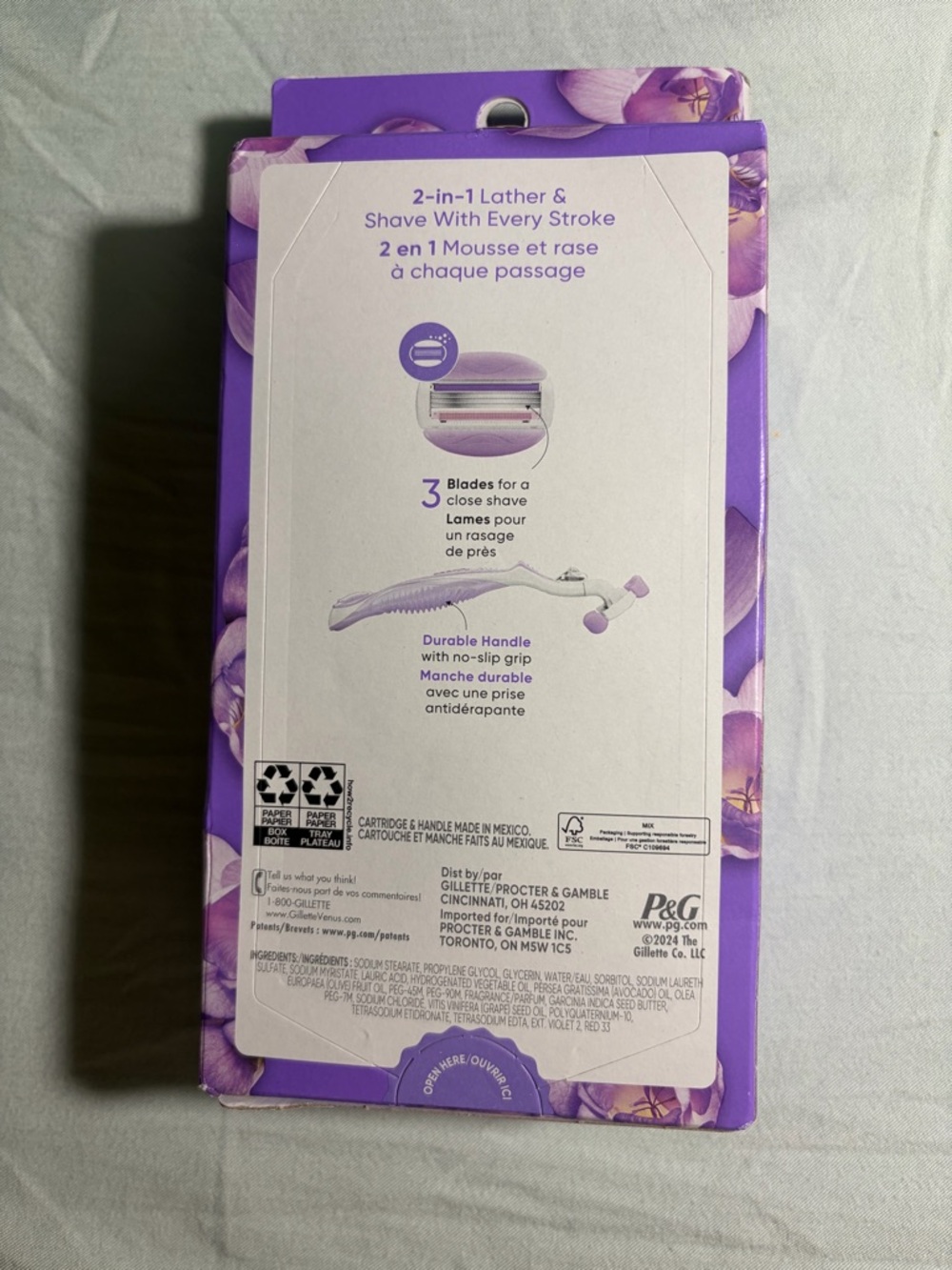 Gillette Venus ComfortGlide Freesia Scented Women's Razor - Purple - Picture 2 of 2
